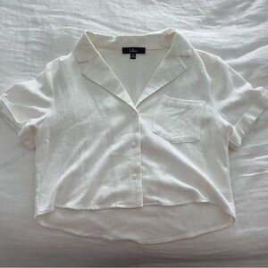 Lulu's White Button Down Shirt
